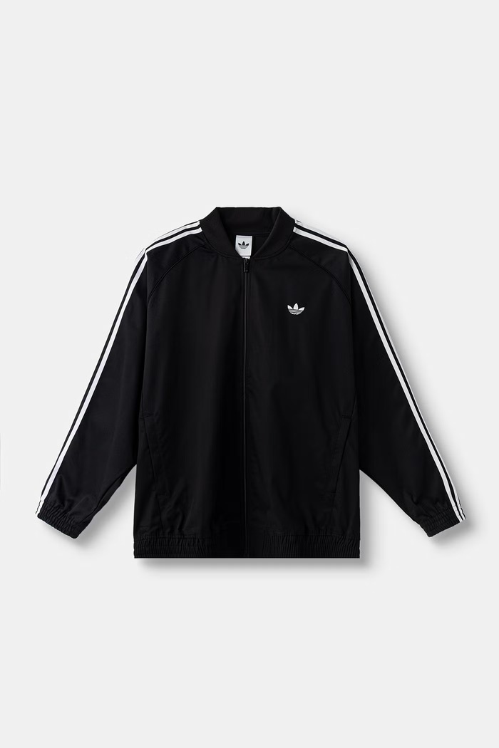 adidas Originals μπλούζα με κουμπιά ανδρική SST Adicolor Classic Cotton Twill μαύρο KR1371