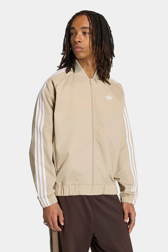 adidas Originals Μπλούζα με κουμπιά ανδρική SST Adicolor Classic Cotton Twill μπεζ KR1369