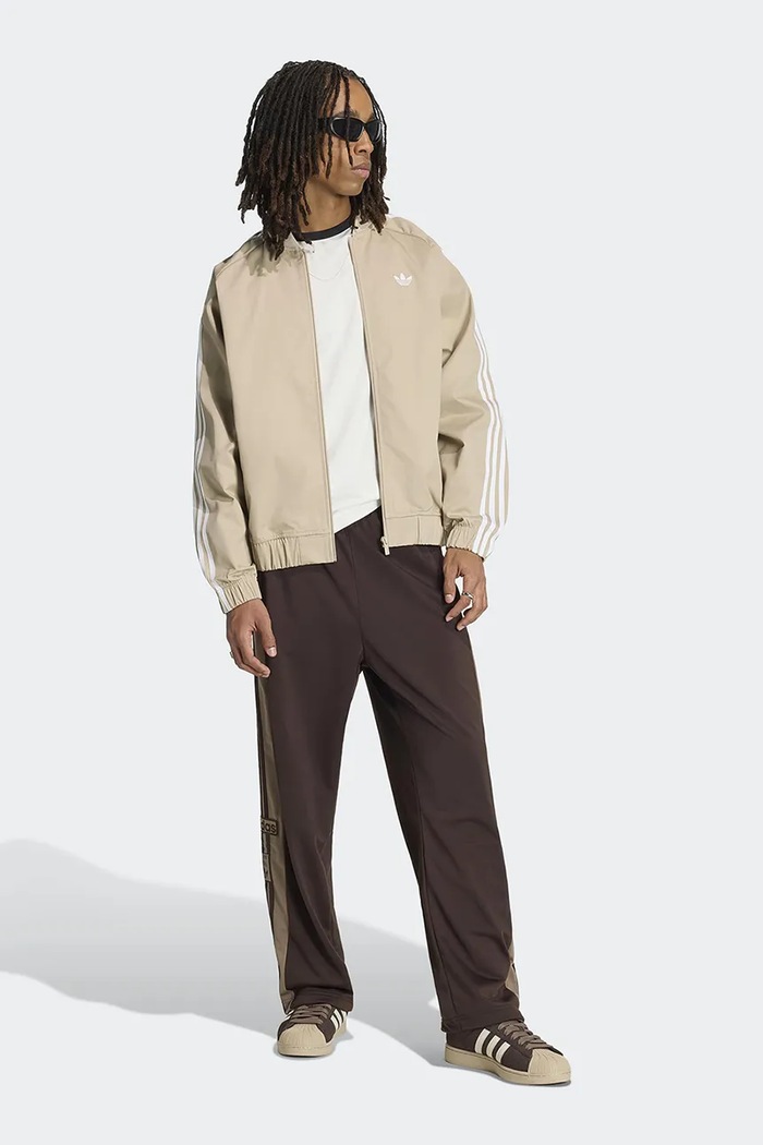 Ρούχα adidas Originals Μπλούζα με κουμπιά ανδρική SST Adicolor Classic Cotton Twill KR1369 μπεζ