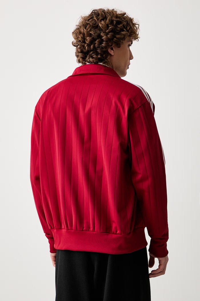 Odjeća adidas Originals dukserica na zakopčavanje za muškarce Firebird Drop Needle KE4126 crvena