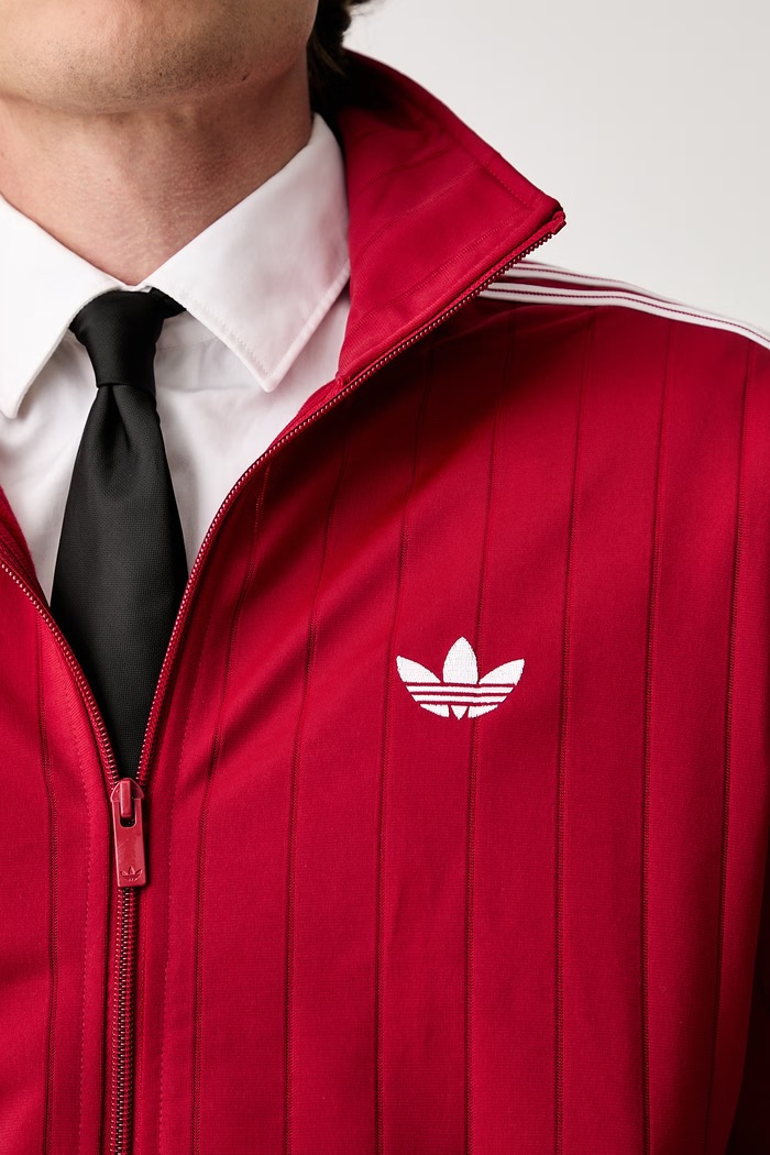 adidas Originals dukserica na zakopčavanje za muškarce Firebird Drop Needle KE4126 crvena