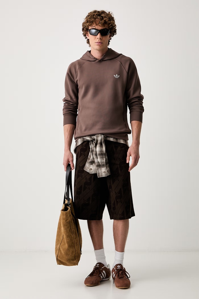 adidas Originals dukserica sa kapuljačom za muškarce Trefoil Essentials Spacer KX9090 smeđa AW26