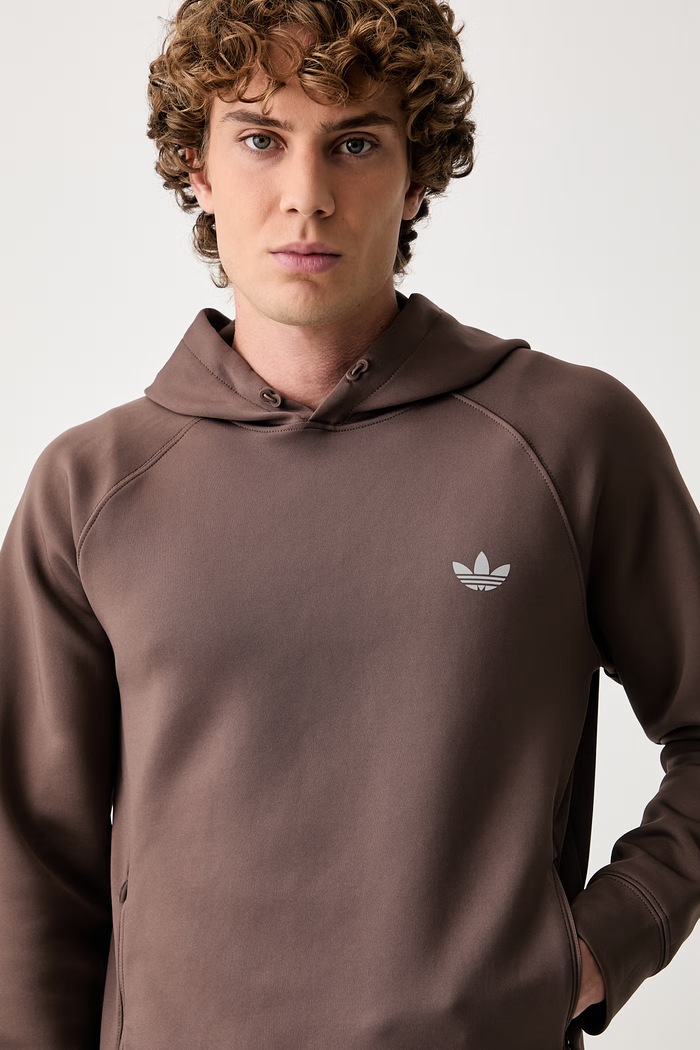 adidas Originals dukserica sa kapuljačom za muškarce Trefoil Essentials Spacer smeđa KX9090