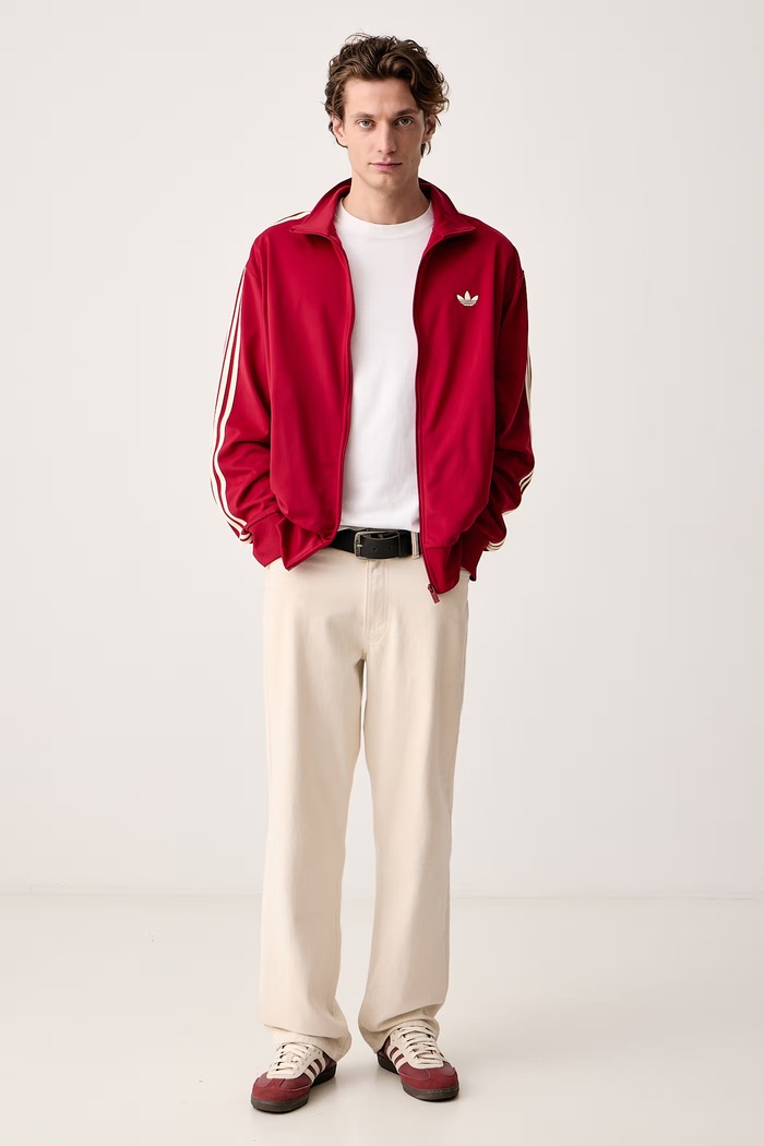 adidas Originals Μπλούζα με κουμπιά Ανδρική Firebird KX6921 κόκκινο AW26