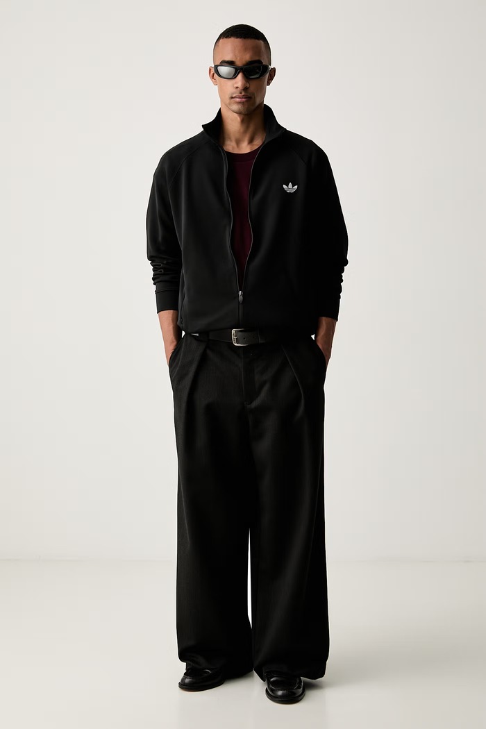 adidas Originals кофта на застёжке для мужчин Trefoil Essentials Spacer KT4634 чёрный AW26