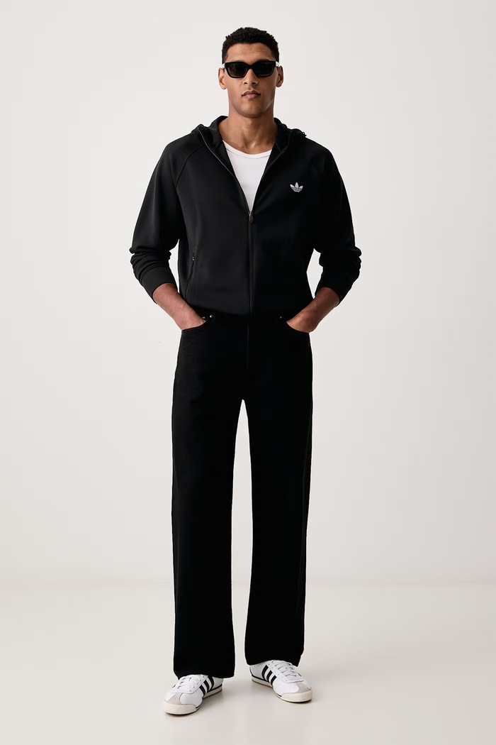 adidas Originals Mikina na zips s kapucňou pánska Trefoil Essentials Spacer KT4620 čierna AW26