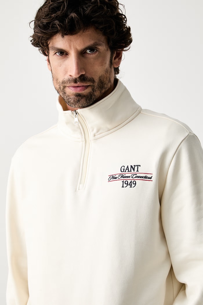 Gant bluza męska z bawełną beżowy 2067158