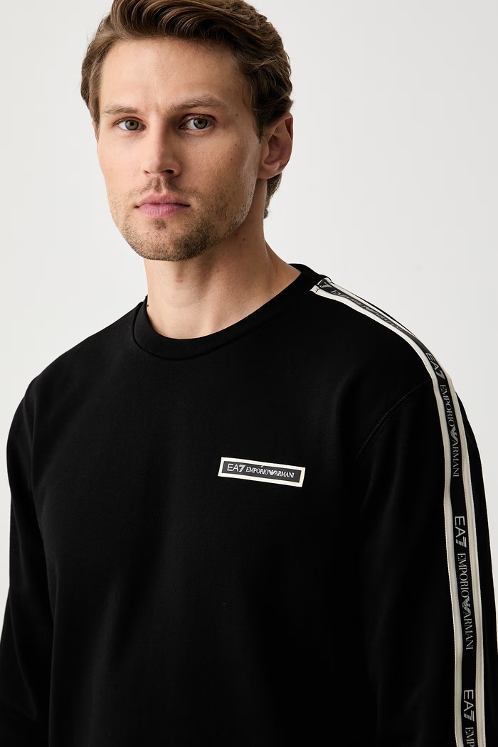 EA7 Emporio Armani bluza męska z bawełną czarny AF10377.7M002195