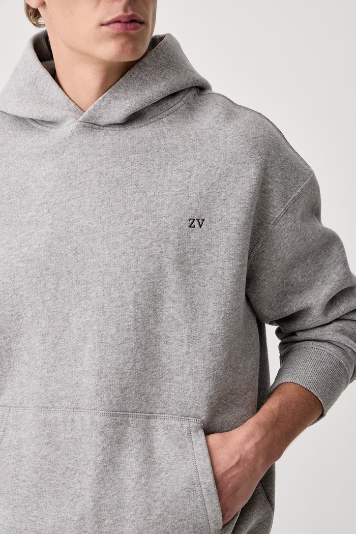 Bluza z kapturem męska z bawełną SWEELO Zadig&Voltaire JMSS01384 szary