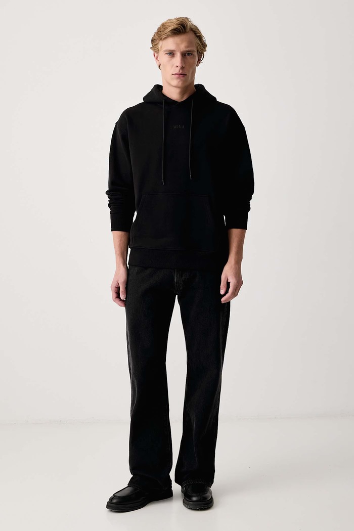MSGM Dukserica sa kapuljačom za muškarce od pamuka 4140MM116SE.267599 crna AW26