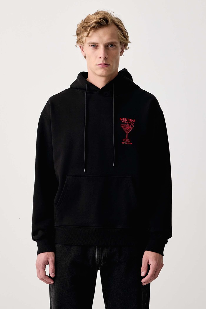 Odjeća MSGM Dukserica sa kapuljačom za muškarce od pamuka 4140MM117SE.267599 crna