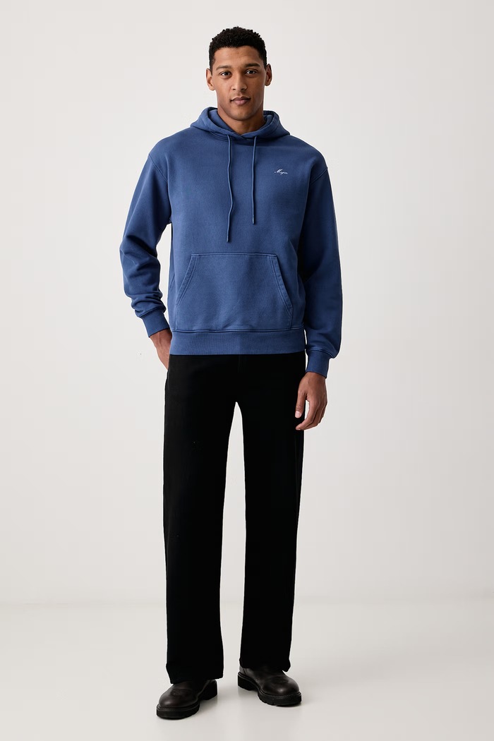 MSGM Bluza z kapturem męska bawełniana 4140MM132SE.267573 niebieski AW26
