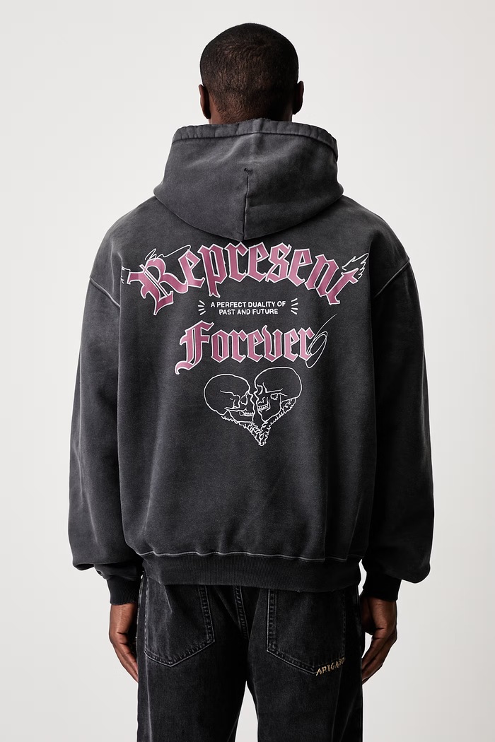 Represent bluza z kapturem bawełniana męska szary MLM101186