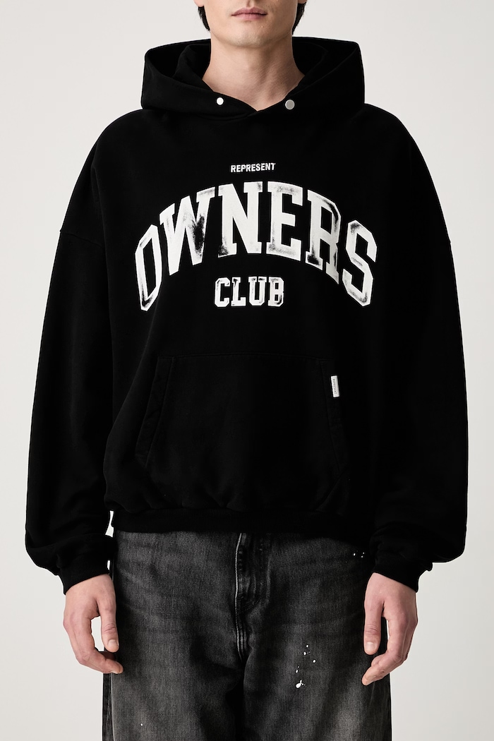 Represent bluza z kapturem bawełniana męska czarny OCM100044
