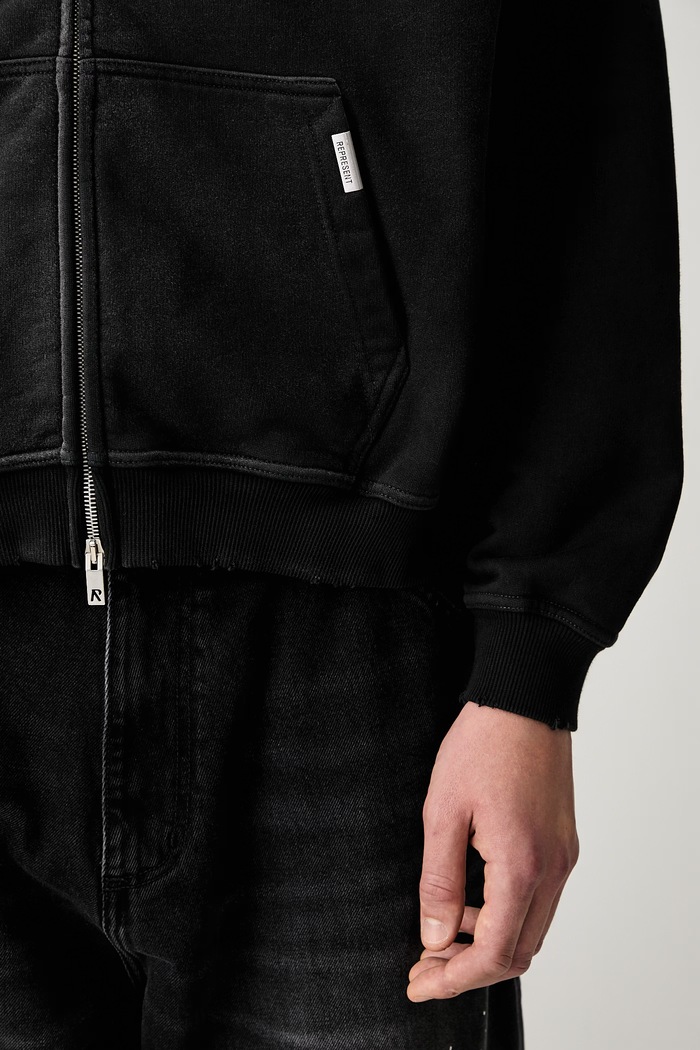 Bluza rozpinana z kapturem bawełniana męska MLM3537 czarny