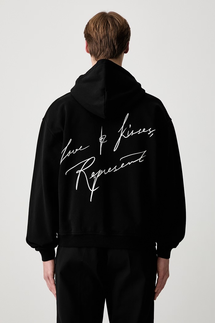 Odzież Represent bluza rozpinana z kapturem bawełniana męska MLM101150 czarny