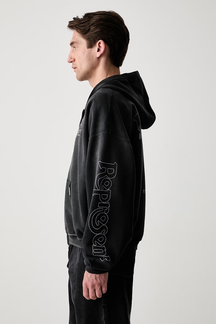 Bluza rozpinana z kapturem bawełniana męska MLM101224 czarny AW26