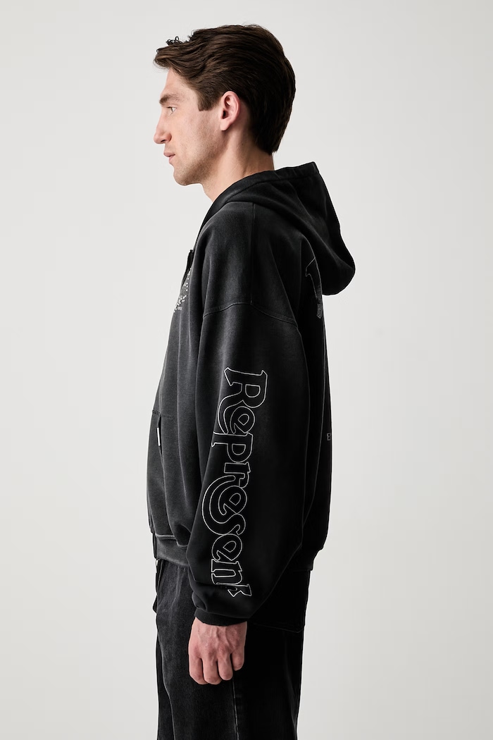 Bluza rozpinana z kapturem bawełniana męska MLM101224 czarny AW26