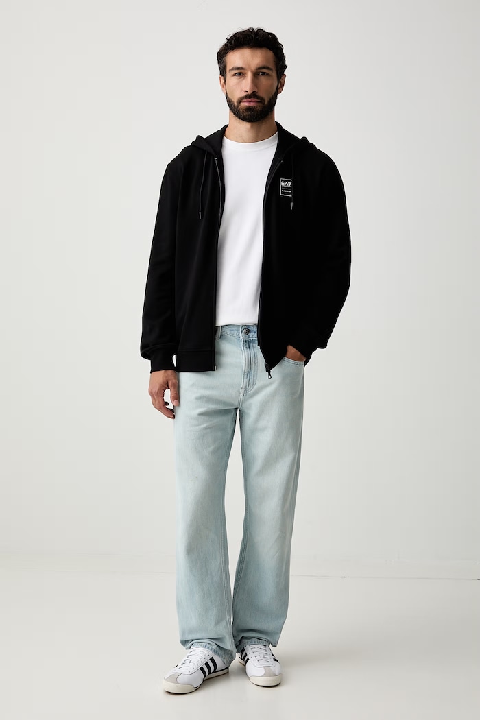 Marc O'Polo Bluza rozpinana z kapturem męska bawełniana AF27201.7M002110 czarny AW26
