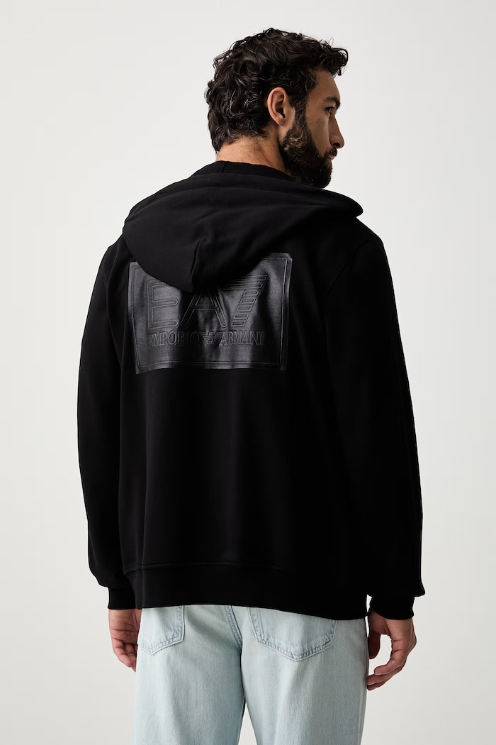 Odzież Marc O'Polo Bluza rozpinana z kapturem męska bawełniana AF27201.7M002110 czarny