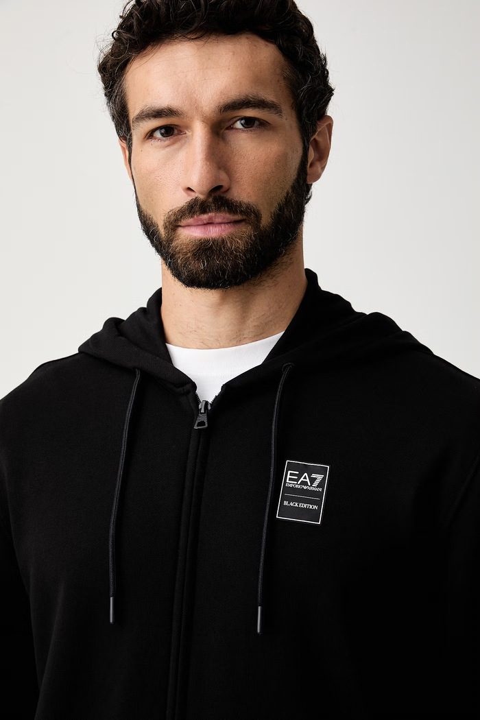 Bluza rozpinana z kapturem męska bawełniana Marc O'Polo AF27201.7M002110 czarny