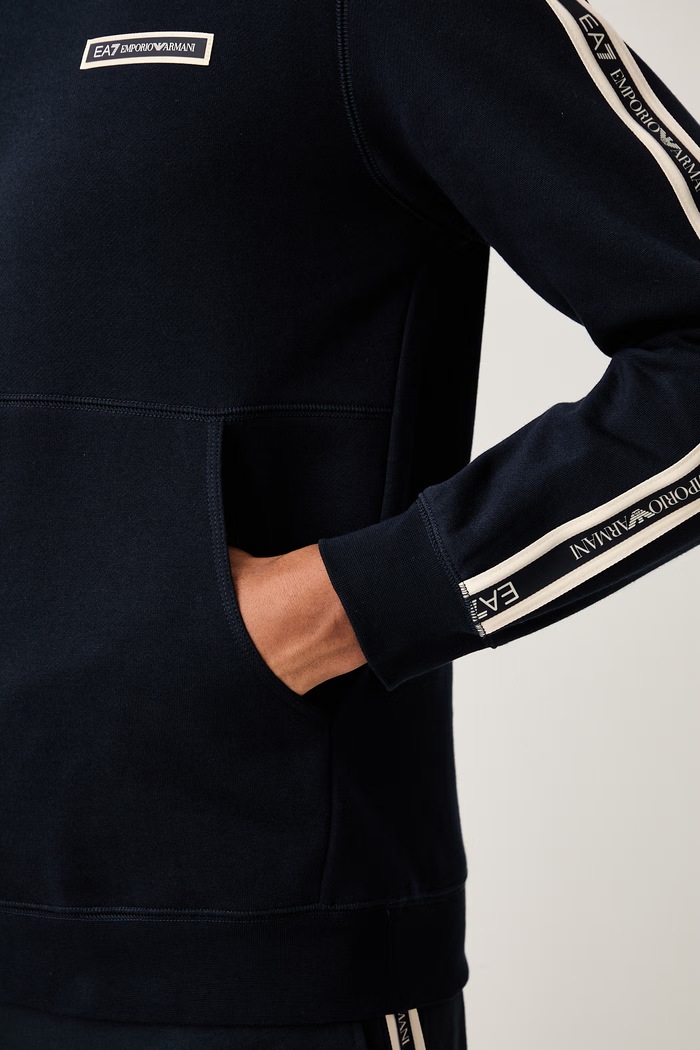 EA7 Emporio Armani bluza z kapturem męska z bawełną AF10377.7M002196 granatowy