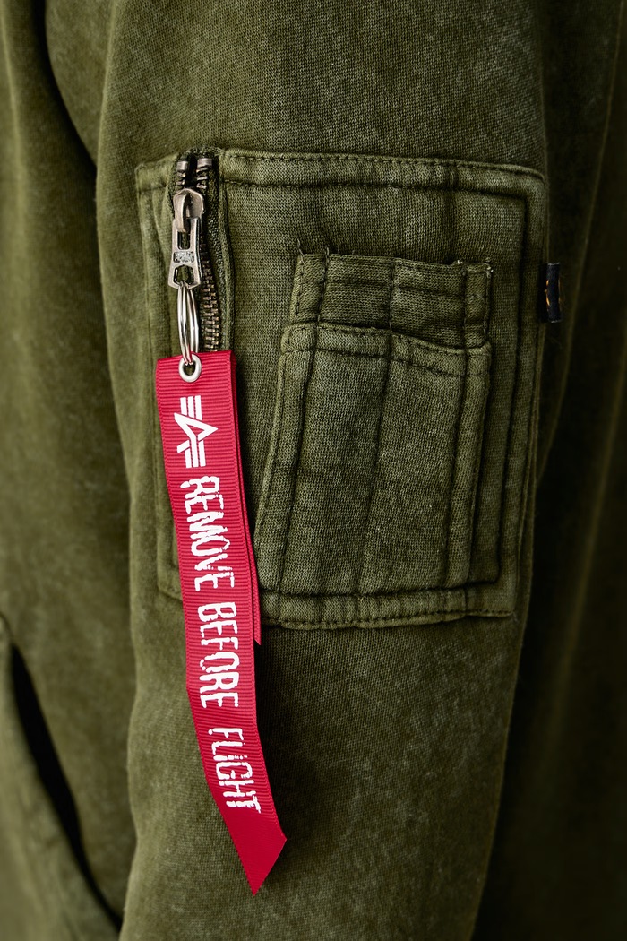 Μπλούζα με κουκούλα ανδρική με βαμβάκι Backprint Vintage Alpha Industries πράσινο 178318V