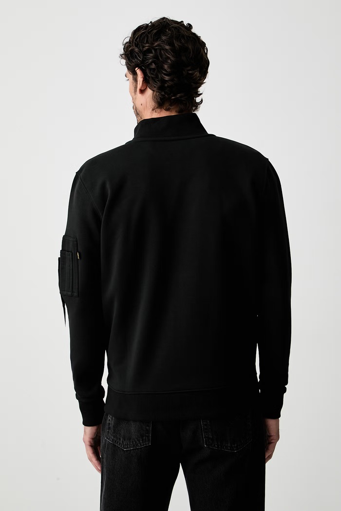Ρούχα Alpha Industries μπλούζα με κουμπιά ανδρική με βαμβάκι DTM Mid 268302 μαύρο