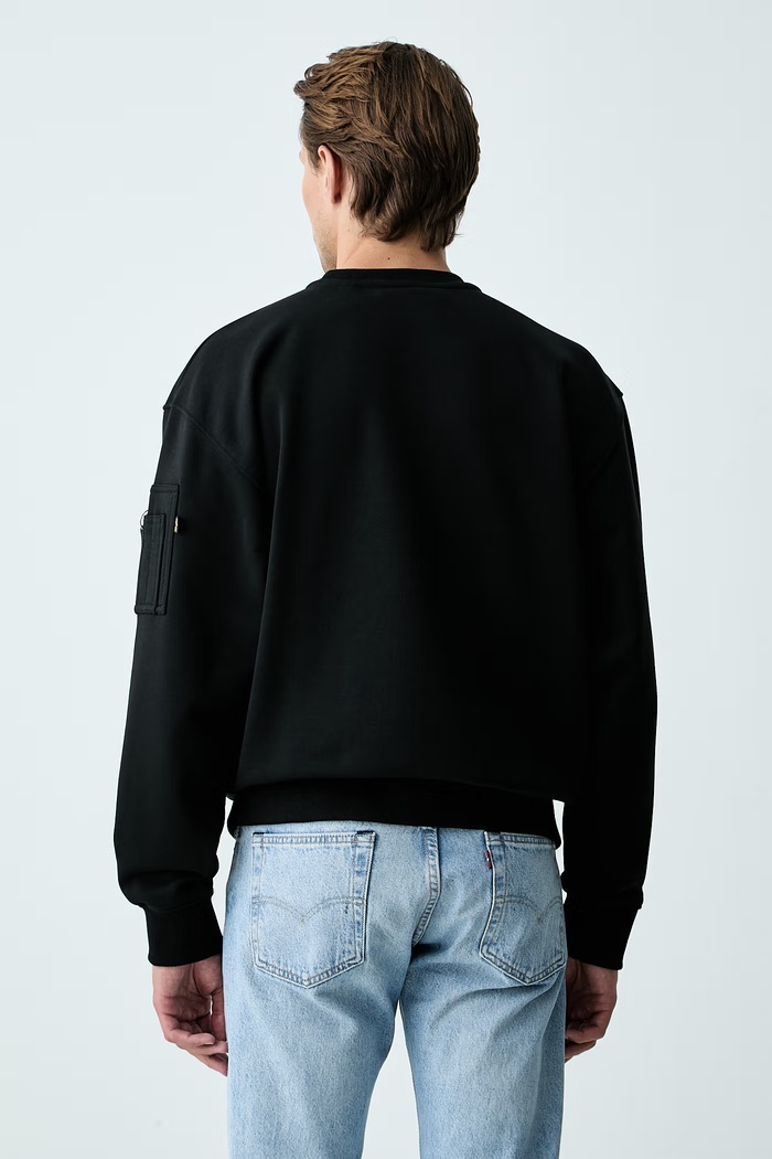 Odzież Alpha Industries bluza męska z bawełną DTM Mid 268303 czarny