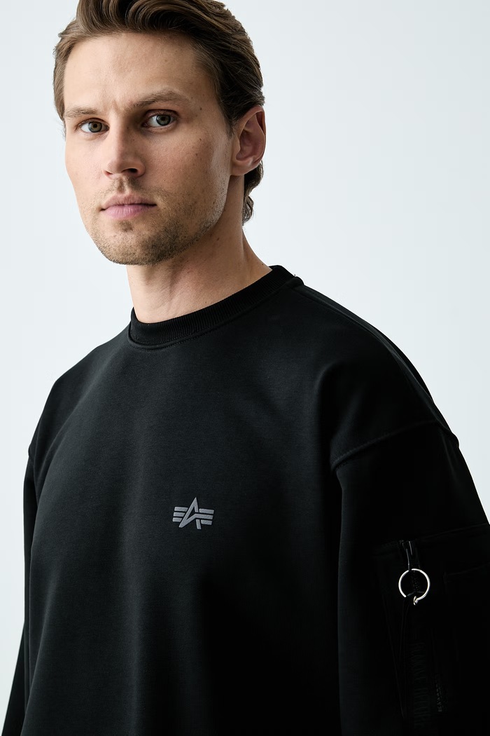 Alpha Industries bluza męska z bawełną DTM Mid czarny 268303