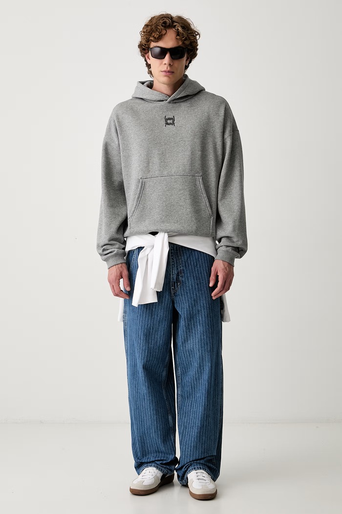 Puma кофта с капюшоном мужская хлопковая FUNDAMENTALS 694546 серый AW26