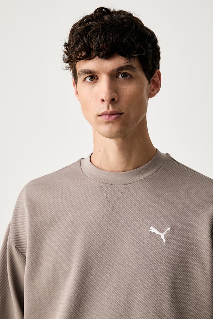 Puma bluza męska z bawełną Essentials Elevated beżowy 694308