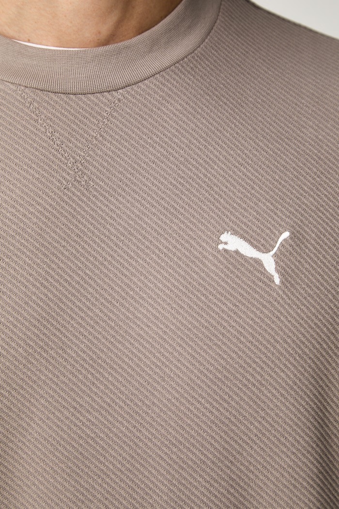 Puma bluza męska z bawełną Essentials Elevated 694308 beżowy