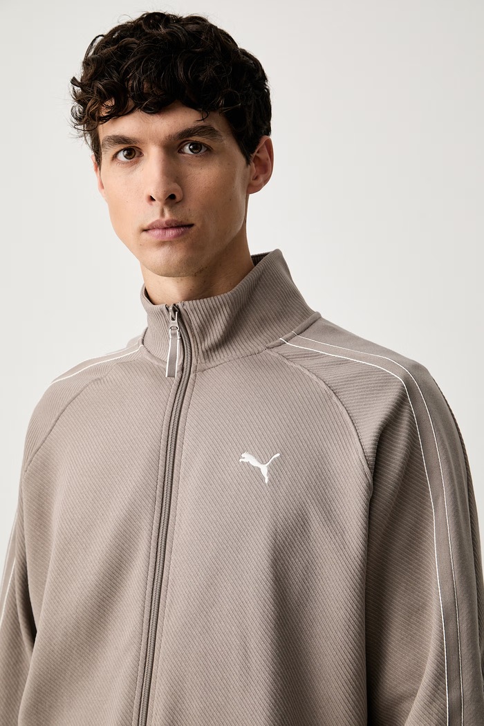 Puma bluza rozpinana męska z bawełną CLASS beżowy 694298
