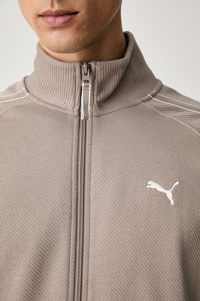 Puma bluza rozpinana męska z bawełną CLASS 694298 beżowy