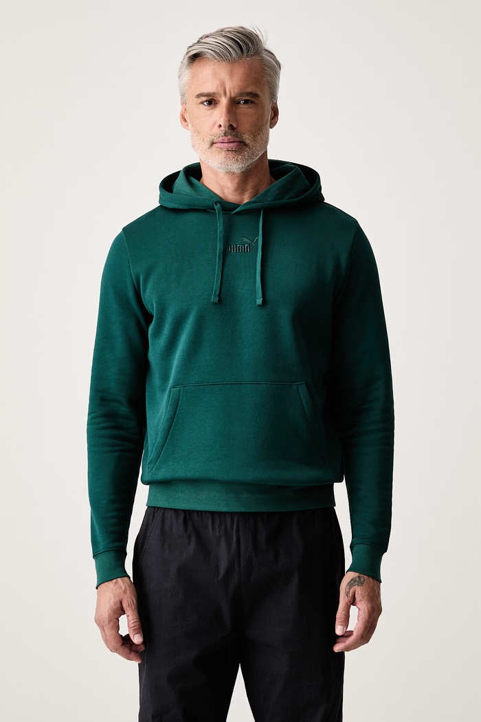 Puma Bluza z kapturem męska z bawełną Essentials zielony 692914.M