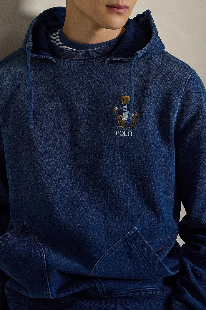Polo Ralph Lauren bluza z kapturem bawełniana męska niebieski 710B18563001