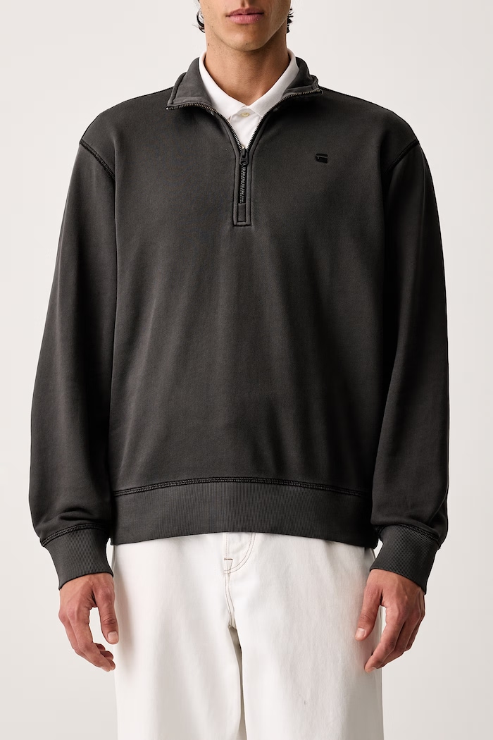 Суичър мъжки от памук Unit washed half zip G-Star D30717.D969 сив