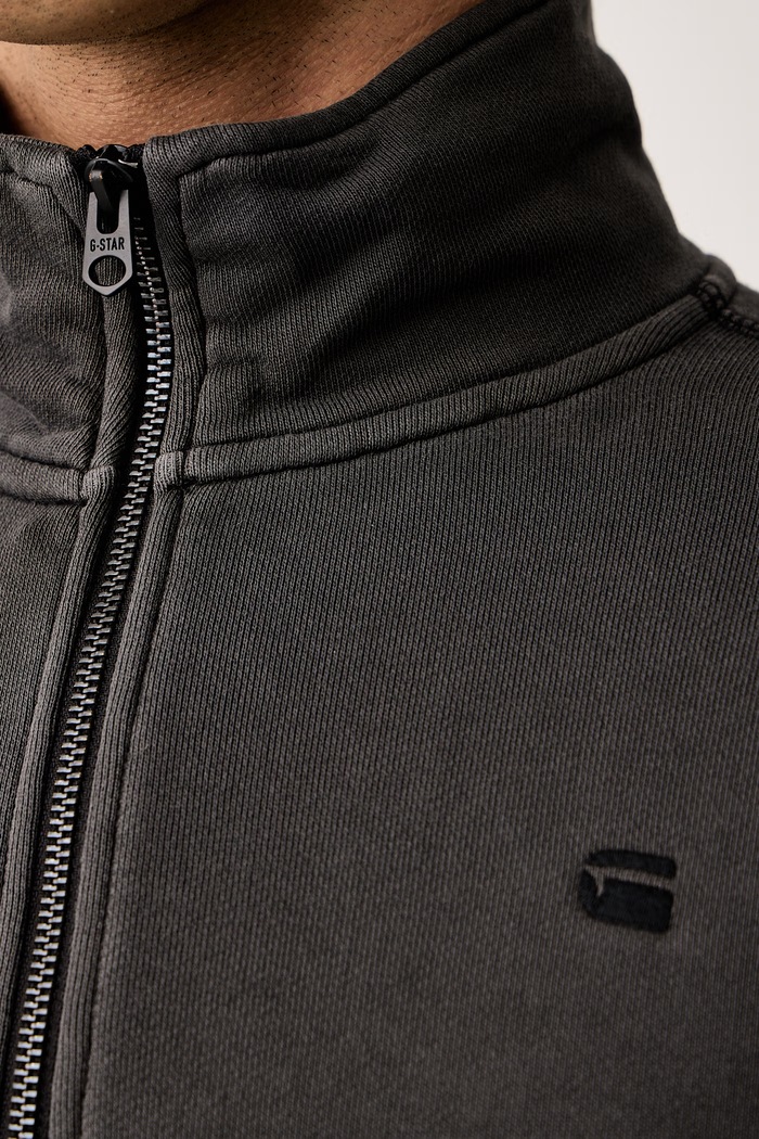 Суичър мъжки от памук Unit washed half zip G-Star сив D30717.D969