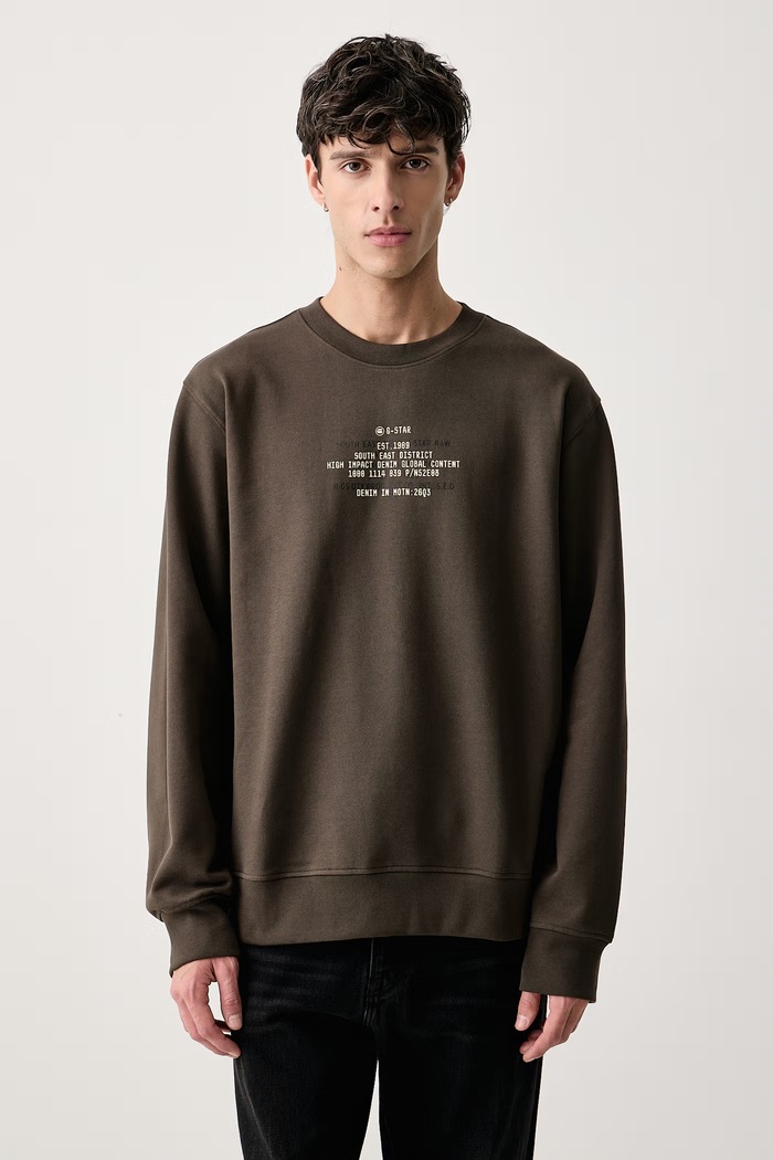 G-Star Bluza męska bawełniana Multi text r zielony D30050.D257