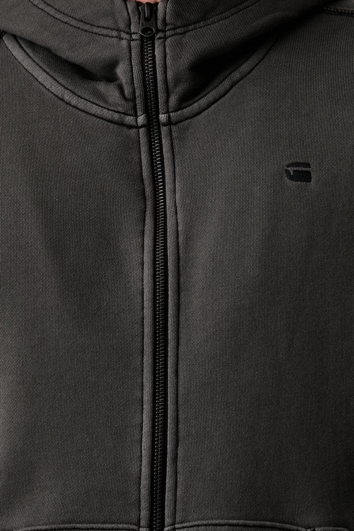 G-Star rozepínací mikina pánská bavlněná Unit washed full zip hdd D30718.D969 šedá