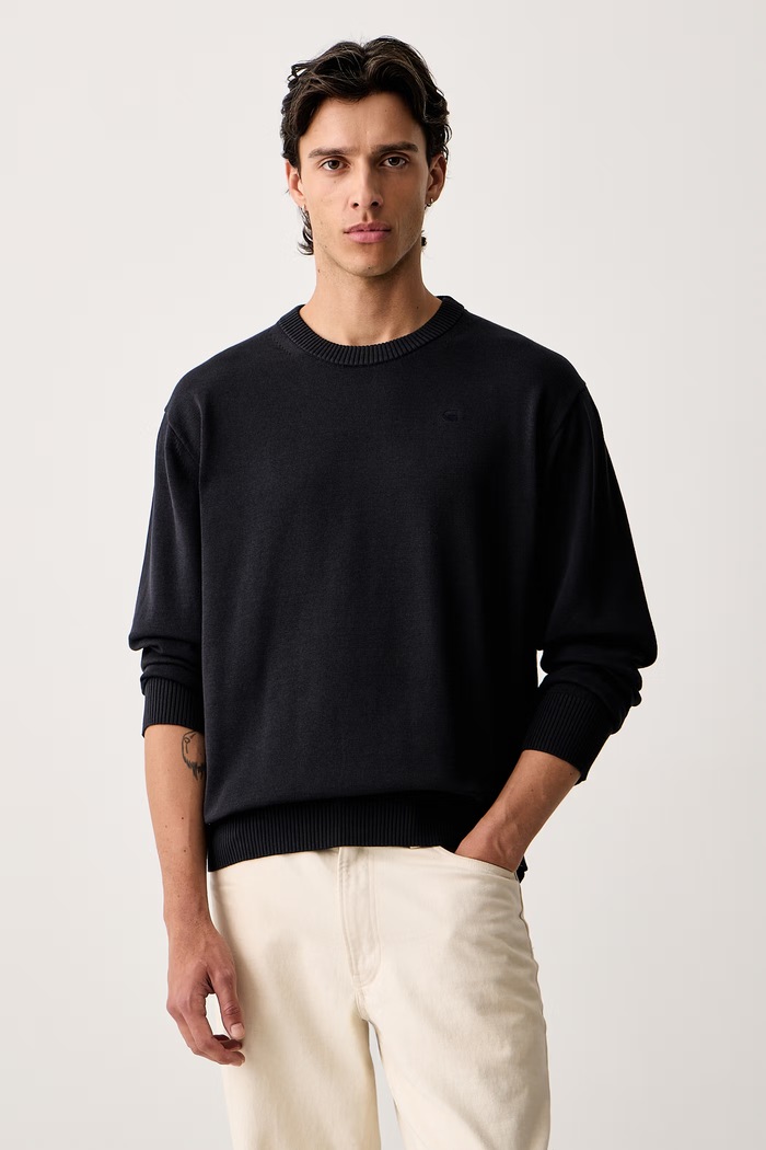 G-Star Sweter męski z bawełną Core refined r granatowy D30780.E813