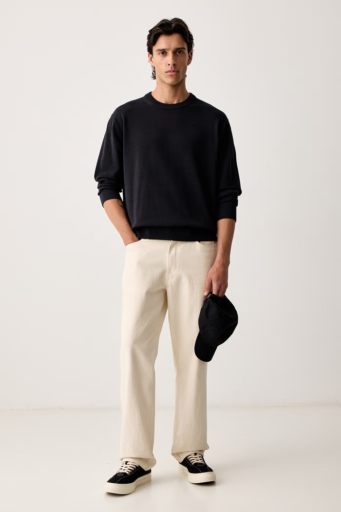 G-Star Sweter męski z bawełną Core refined r D30780.E813 granatowy AW26