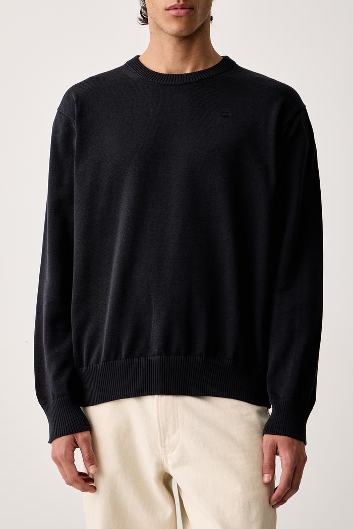 Sweter męski z bawełną Core refined r G-Star D30780.E813 granatowy