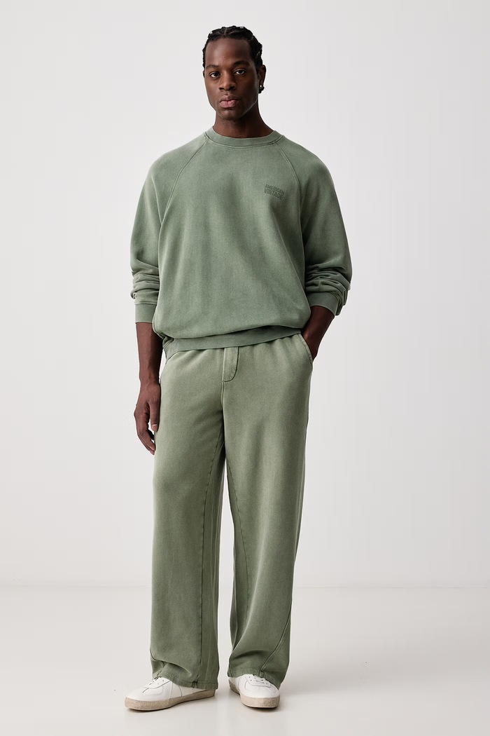 American Vintage Bluza męska bawełniana MJIT03A zielony AW26