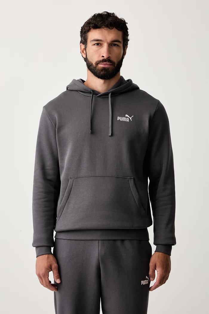 Puma bluza z kapturem męska z bawełną Essentials szary 682575