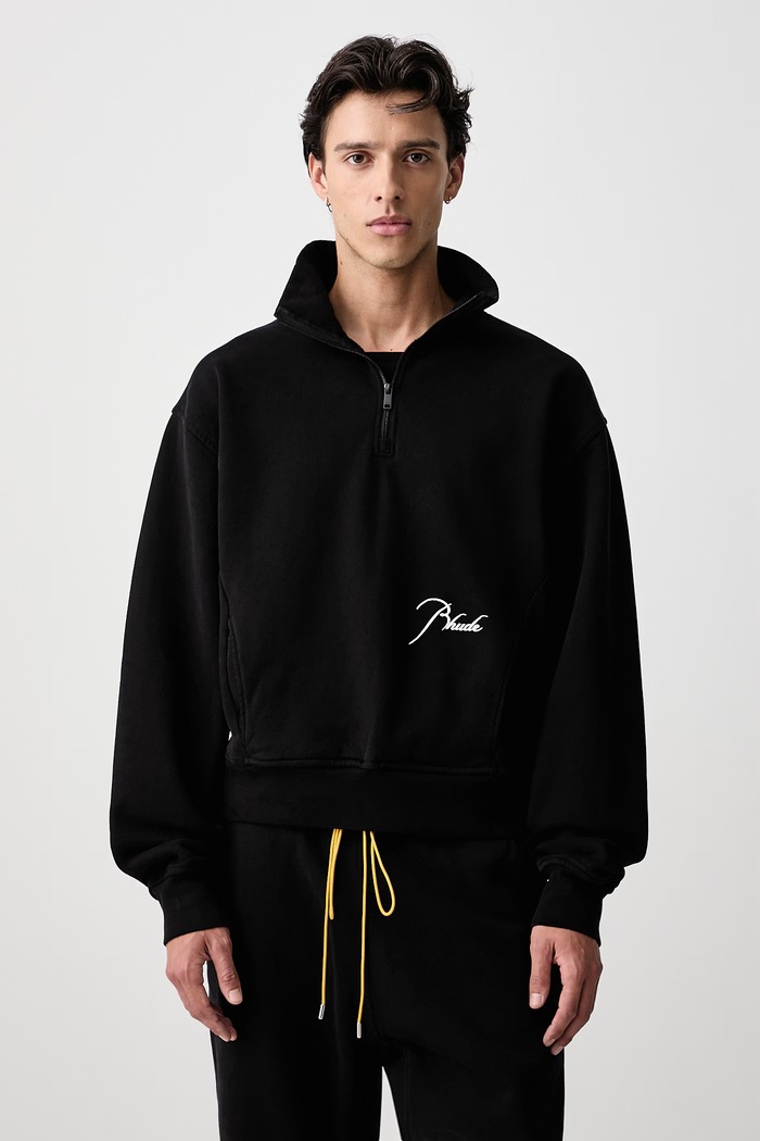 RHUDE Bluza bawełniana męska czarny RHPF26ST05012