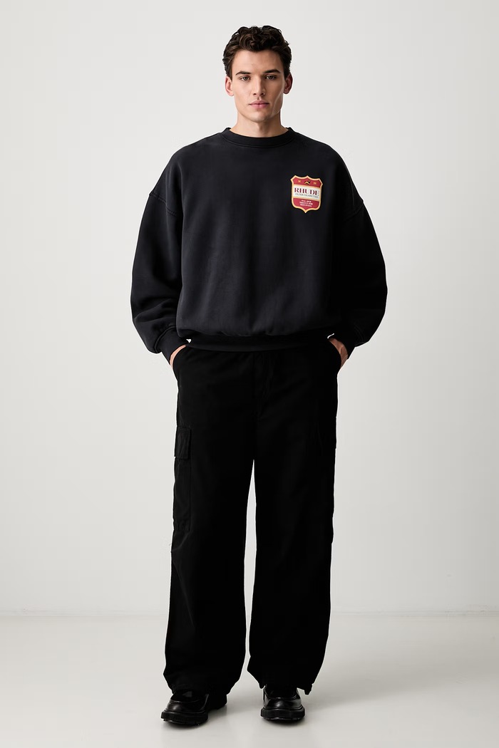 RHUDE bluza bawełniana męska RHPF26ST01012 czarny AW26