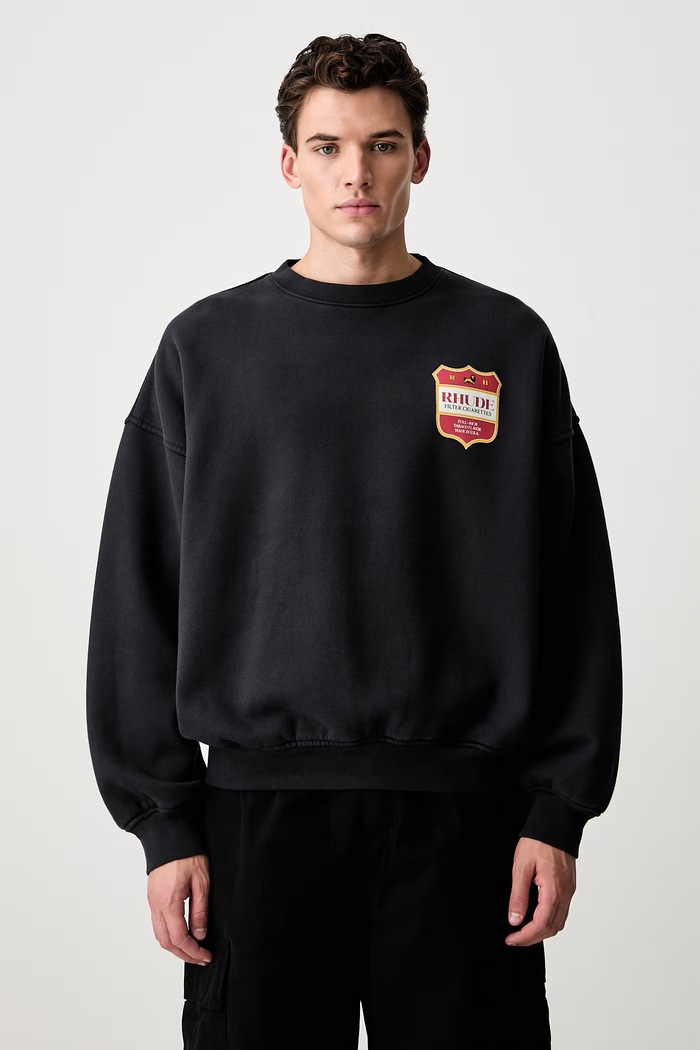 Odzież RHUDE bluza bawełniana męska RHPF26ST01012 czarny