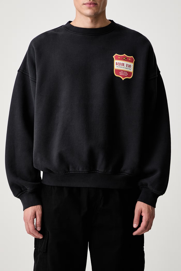 RHUDE bluza bawełniana męska RHPF26ST01012 czarny
